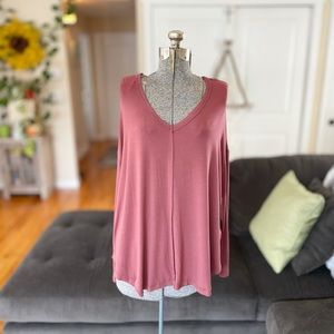 Free people xs over-sized loose long sleeve soft relaxes fit v neck top